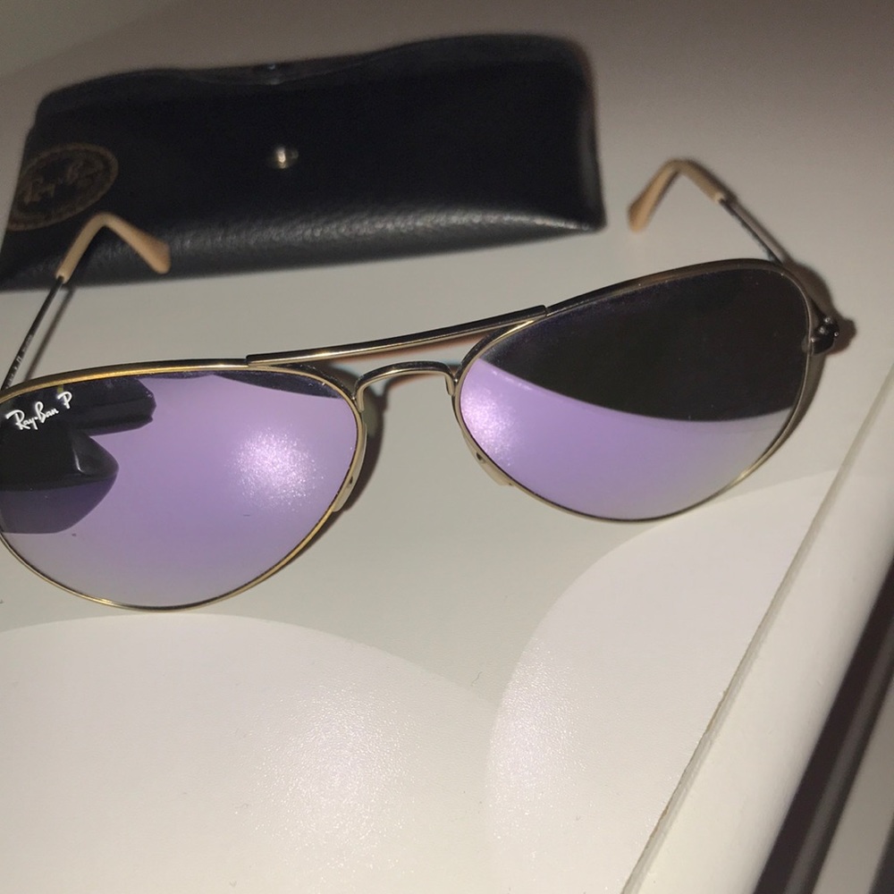 Ray Bans Purple lense with gold rim